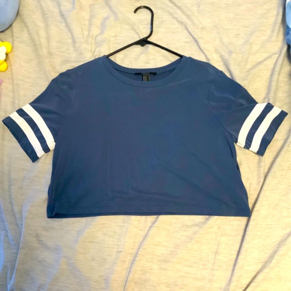 Blue Tee Crop Top